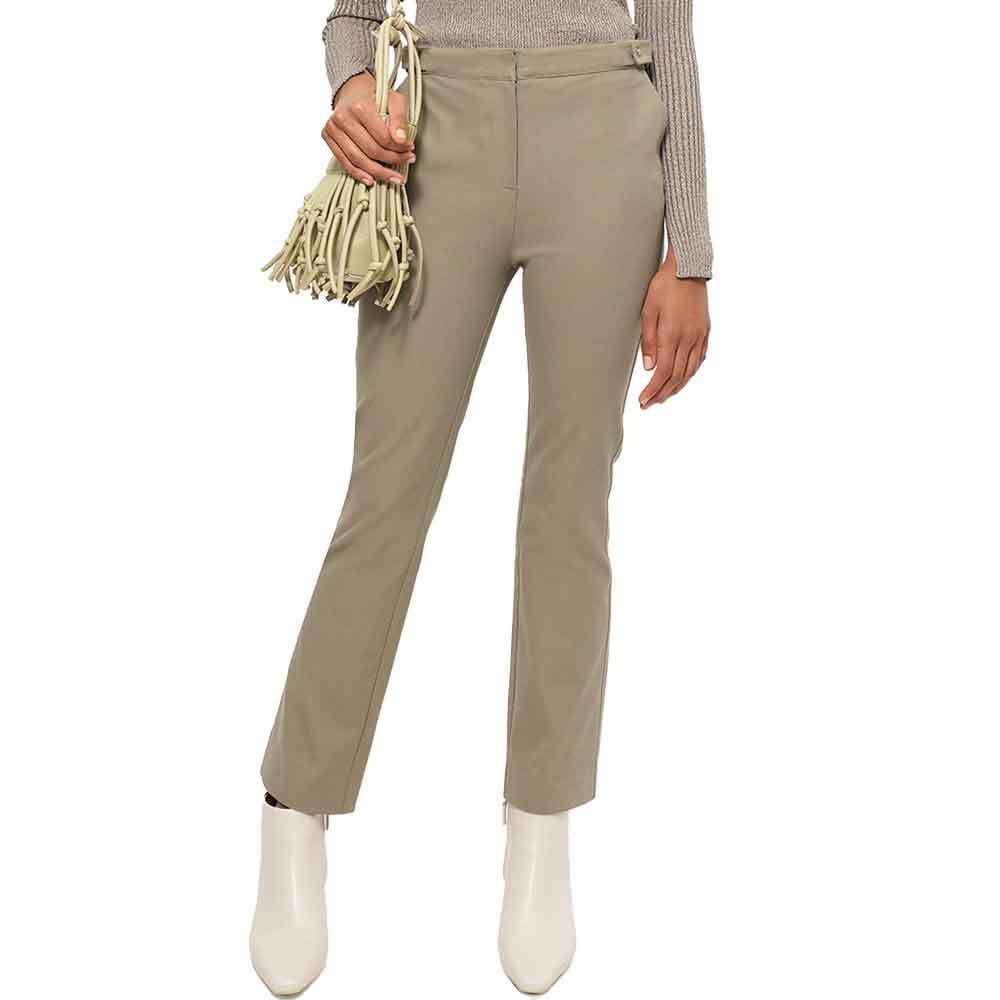Jonathan Simkhai Samira Pant Stretch Cotton Twill Cropped High Rise Preppy Sz 4